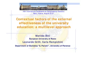 Contextual factors of the external  effectiveness of the university  effectiveness of the