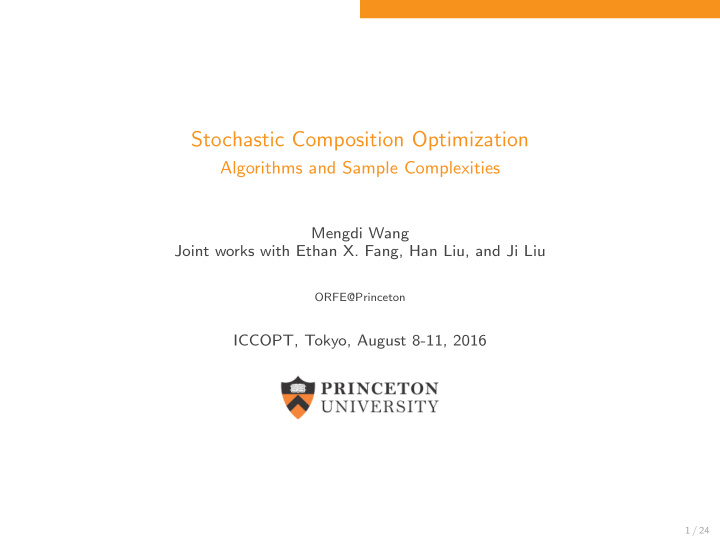 stochastic composition optimization