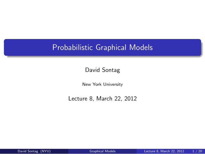 probabilistic graphical models