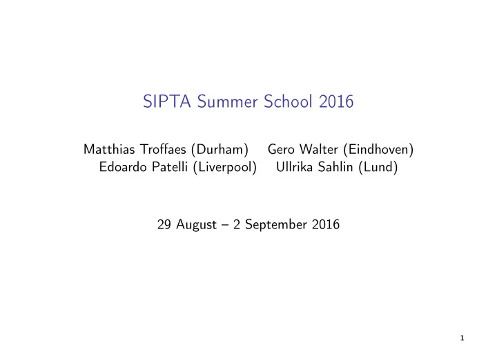 sipta summer school 2016