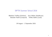 sipta summer school 2016