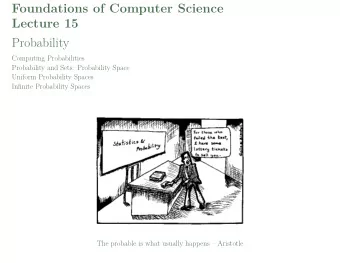 Foundations of Computer Science  Lecture 15  Probability  Computing Probabilities  Probability and