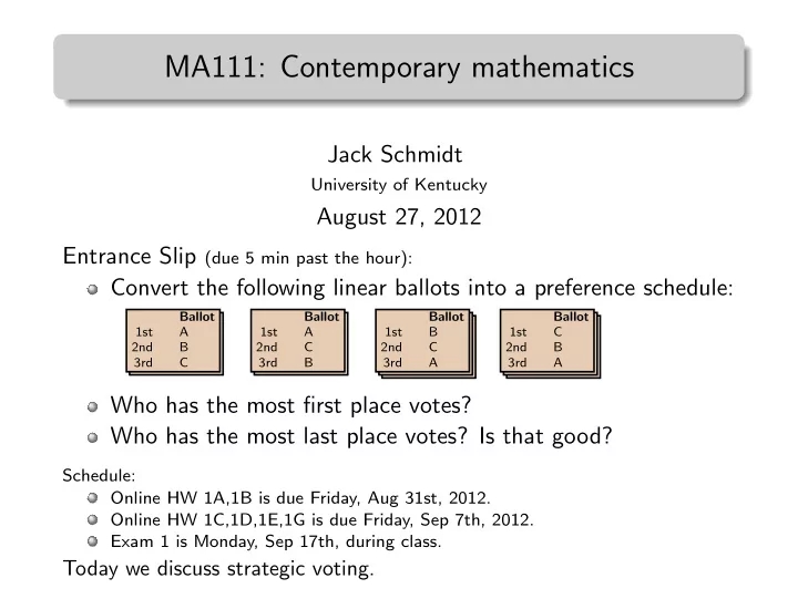 ma111 contemporary mathematics