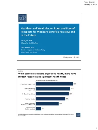 Healthier and Wealthier, or Sicker and Poorer?  Prospects for Medicare Beneficiaries Now and  in