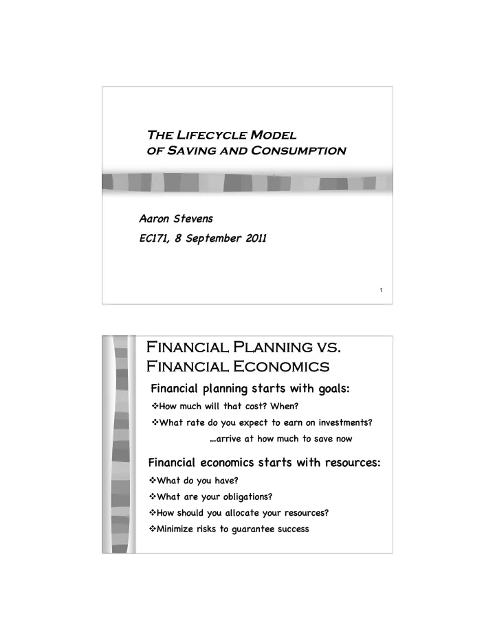 fina fi nanci ncial pl planni nning ng vs vs fi fina