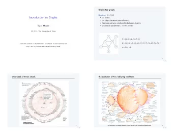 Introduction to Graphs  V = nodes.  E = edges between pairs of nodes.  Captures pairwise