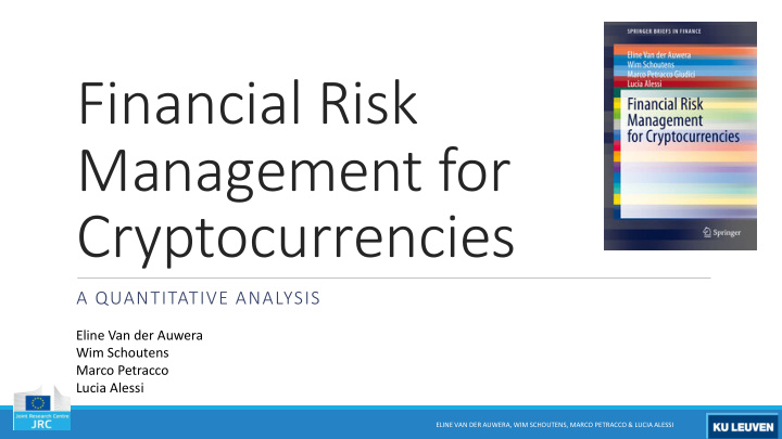 financial risk management for cryptocurrencies