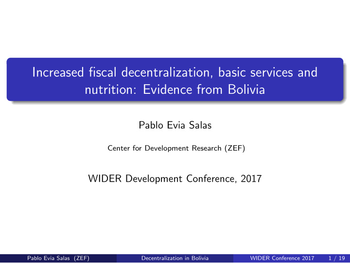increased fiscal decentralization basic services and