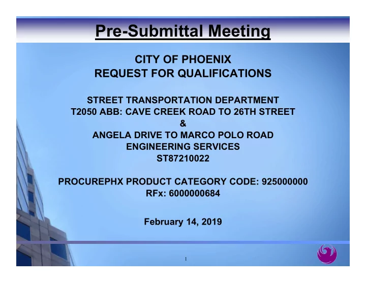 pre submittal meeting