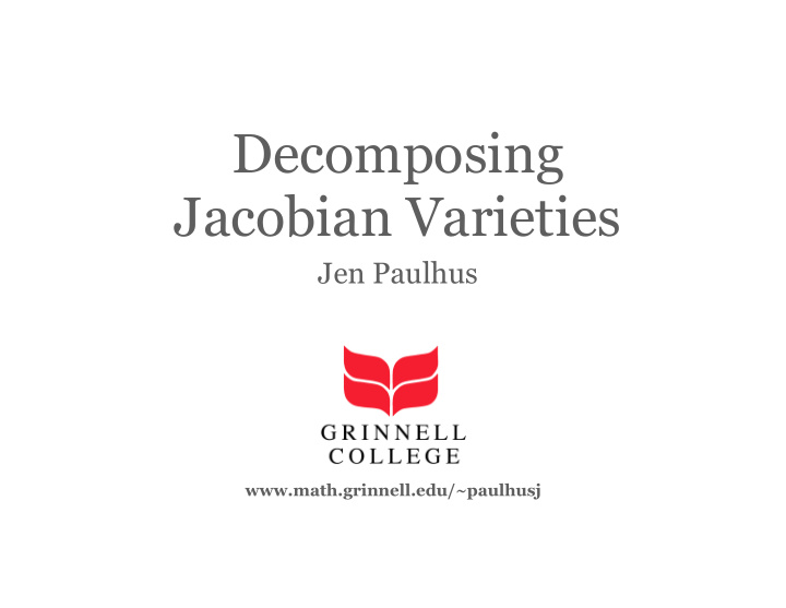 decomposing jacobian varieties
