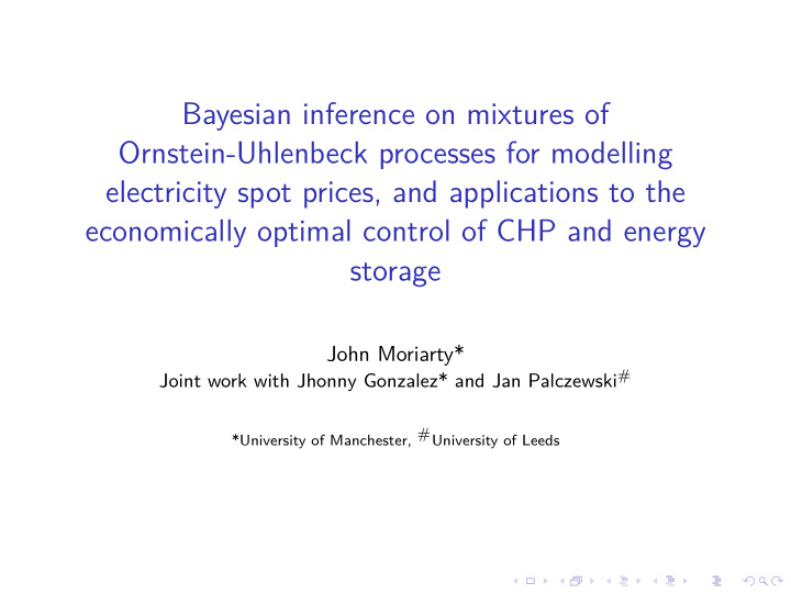 bayesian inference on mixtures of ornstein uhlenbeck