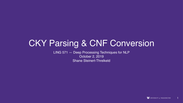 cky parsing cnf conversion