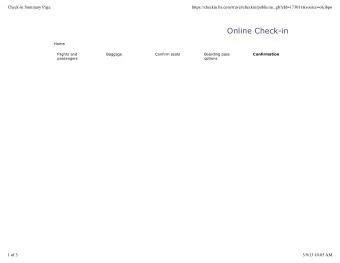 Online Check-in  Home  Flights and  Baggage  Confirm seats  Boarding pass  Confirmation  passengers