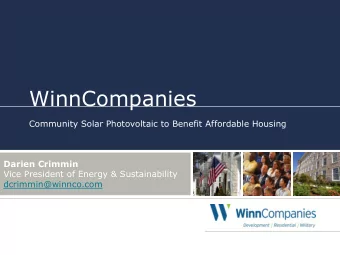 WinnCompanies  Community Solar Photovoltaic to Benefit Affordable Housing  Darien Crimmin  Vice
