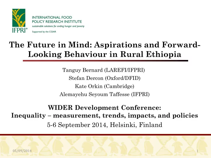 the future in mind aspirations and forward looking