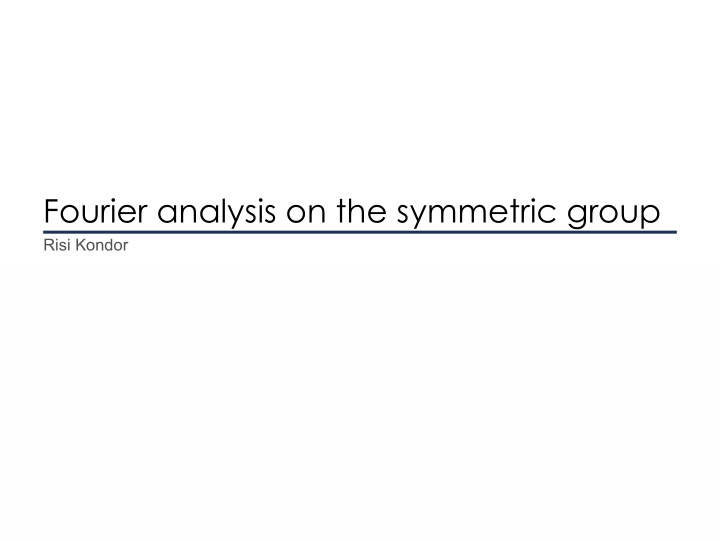 fourier analysis on the symmetric group