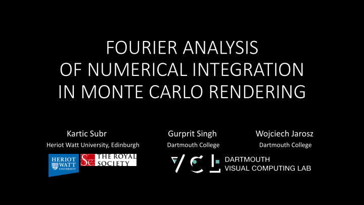 fourier analysis of numerical integration in monte carlo