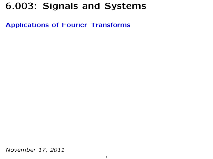 6 003 signals and systems