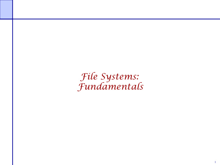 file systems fundamentals