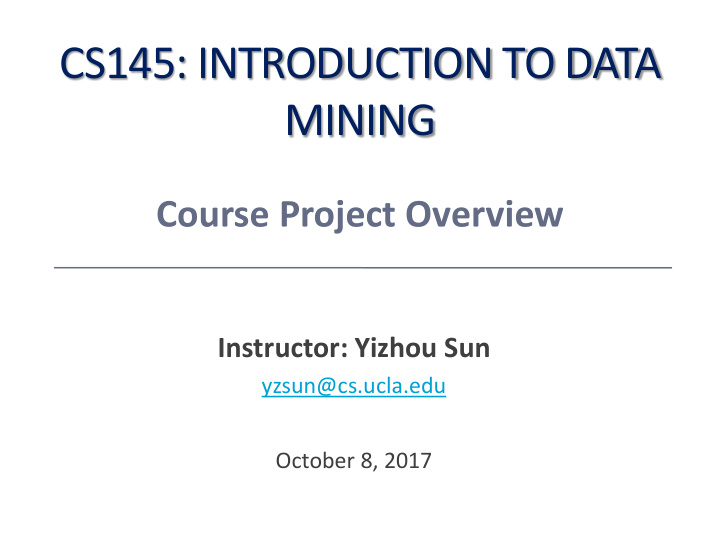 cs145 introduction to data mining