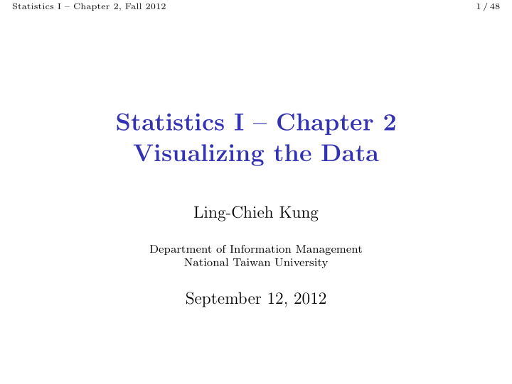 statistics i chapter 2 visualizing the data