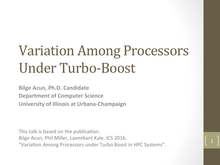 variation among processors under turbo boost