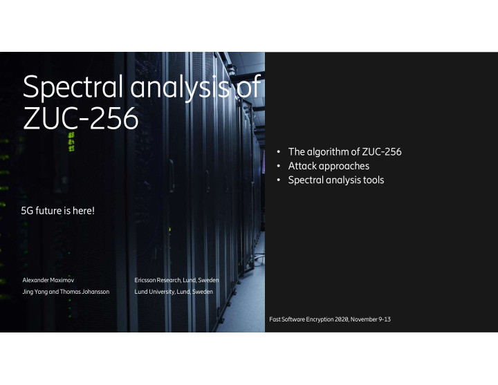 spectral analysis of zuc 256
