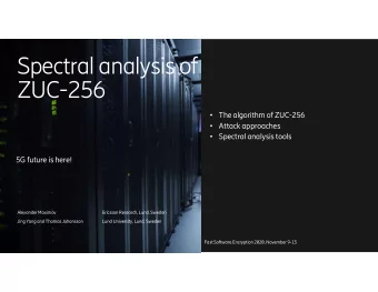 Spectral analysis of  ZUC-256  The algorithm of ZUC-256  Attack approaches  Spectral