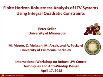 Finite Horizon Robustness Analysis of LTV Systems  Using Integral Quadratic Constraints  Peter