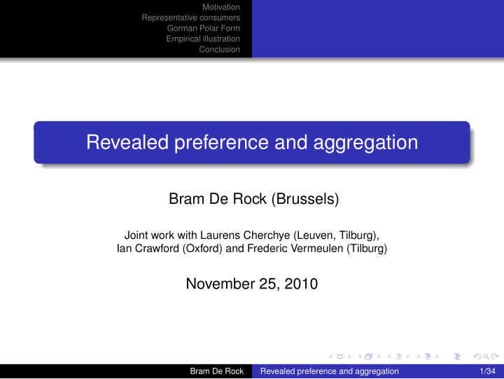 revealed preference and aggregation