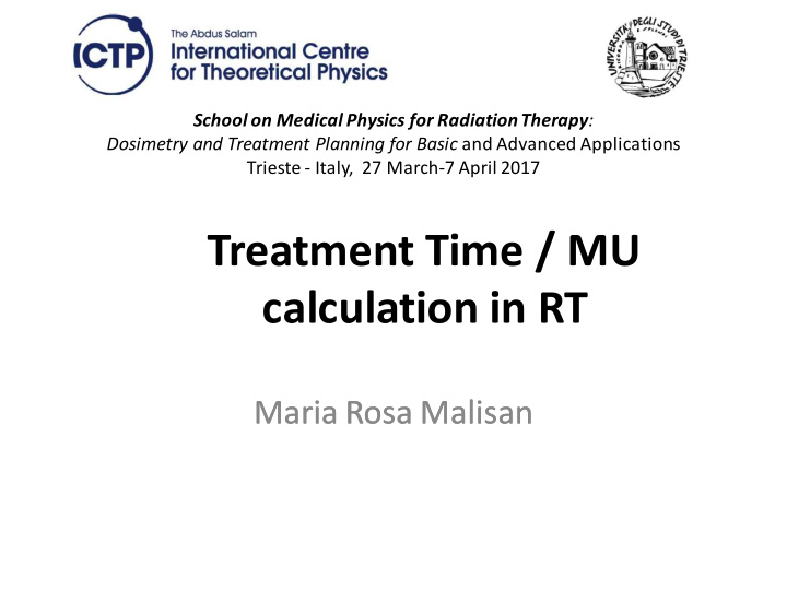 treatment time mu calculation in rt