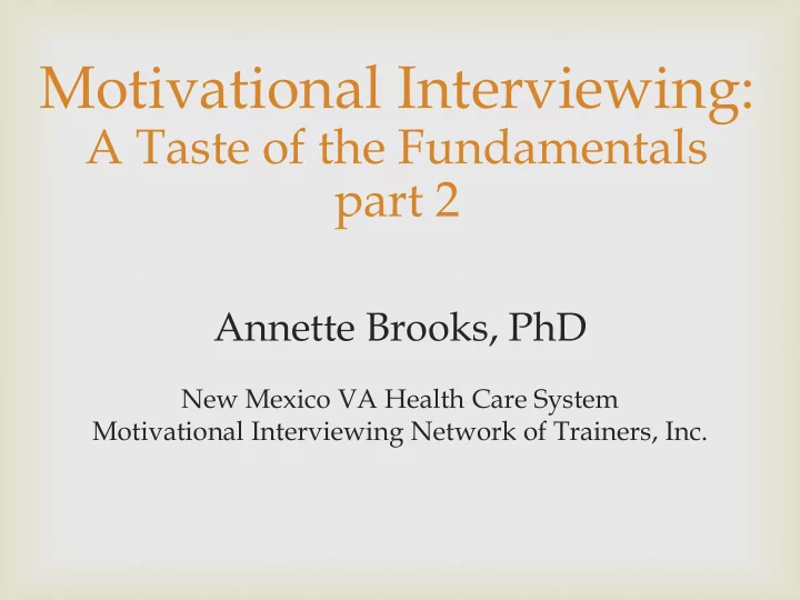 motivational interviewing