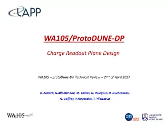 WA105/ProtoDUNE-DP  Charge Readout Plane Design WA105  protoDune-DP Technical Review  24 th