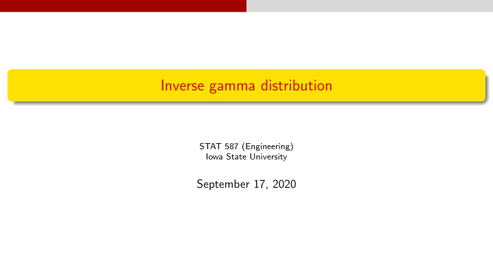 inverse gamma distribution