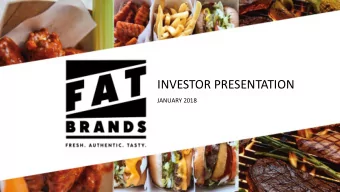 INVESTOR PRESENTATION  JANUARY 2018  1  LEGAL DISCLAIMER  This presentation may include