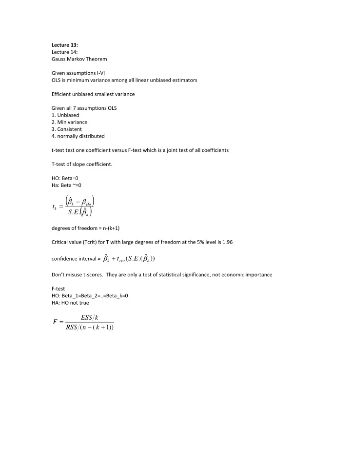 k ho t k s e k degrees of freedom n k 1