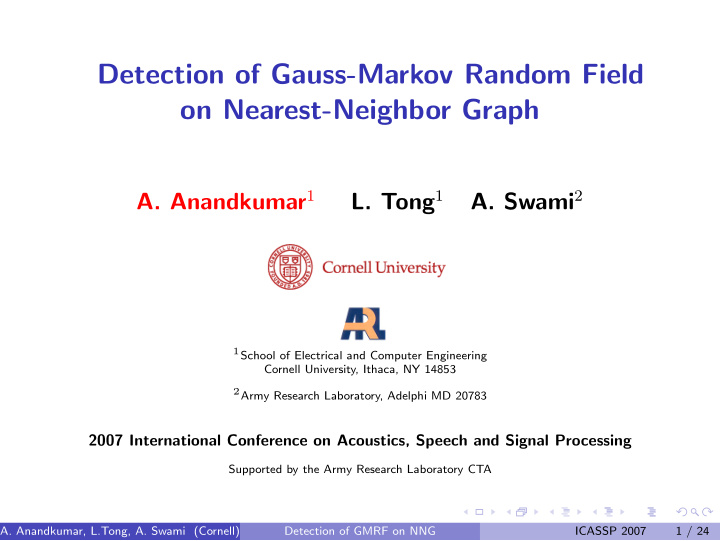 detection of gauss markov random field on nearest