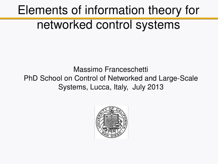 networked control systems