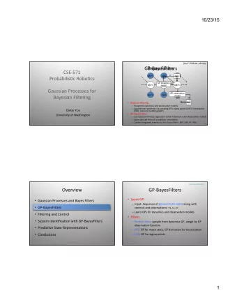 GP-BayesFilters    Bayes  Filters    CSE-571      u(k-1)  u(k)  u(k+1)