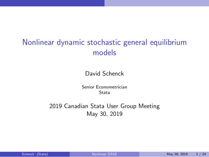 nonlinear dynamic stochastic general equilibrium models
