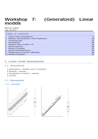 Workshop  7:  (Generalized)  Linear  models  Murray Logan  July 19, 2017  Table of contents  1