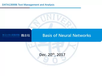 Basis of Neural Networks      School of Data Science, Fudan
