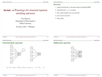 lavaan : an R package for structural equation 2. introducing the lavaan package  modeling and more