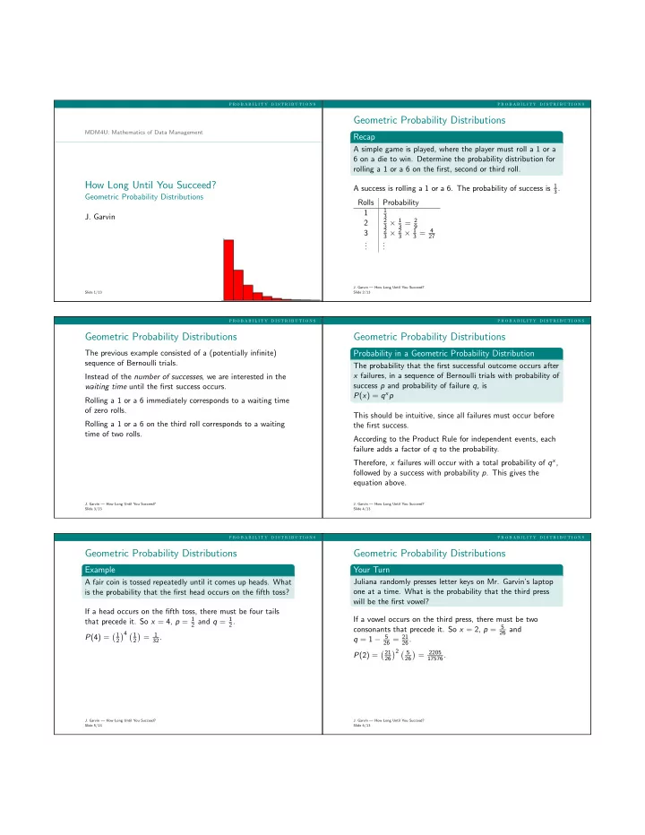 geometric probability distributions