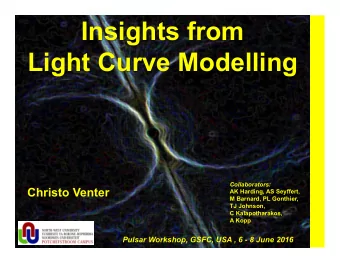 Insights from Light Curve Modelling  Collaborators: Christo Venter  AK Harding, AS Seyffert,  M