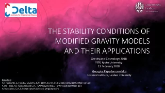 THE STABILITY CONDITIONS OF  MODIFIED GRAVITY MODELS  AND THEIR APPLICATIONS  Gravity and Cosmology
