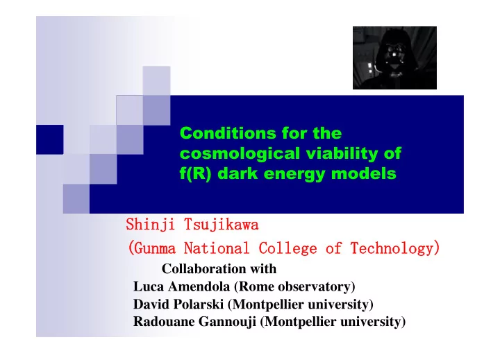 conditions for the cosmological viability of f r dark