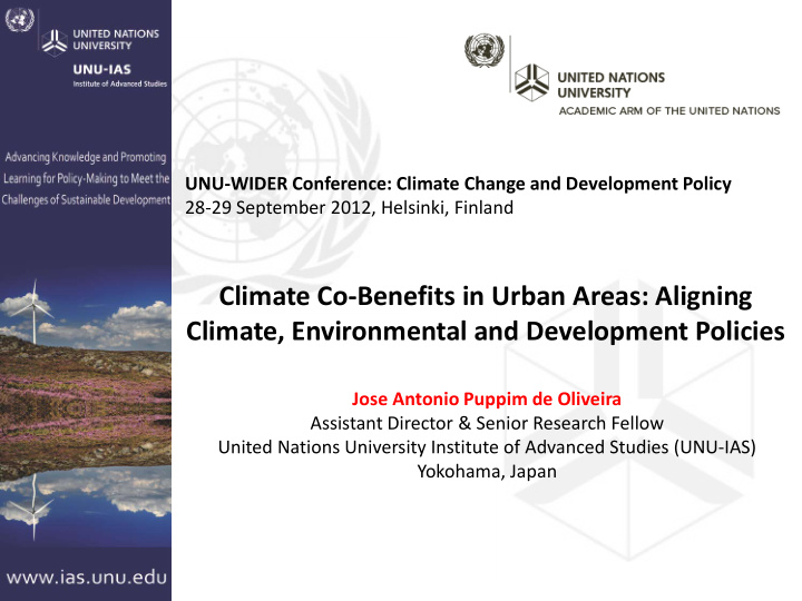 climate co benefits in urban areas aligning climate