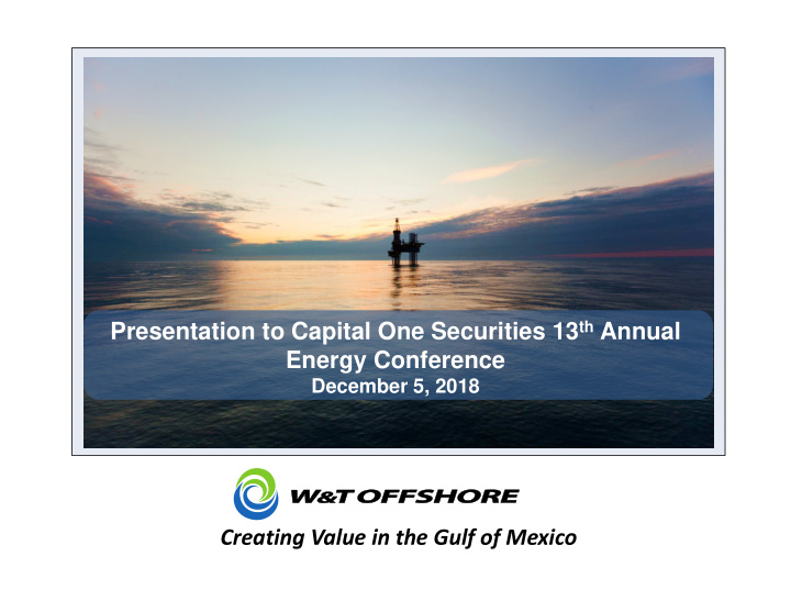 presentation to capital one securities 13 th annual