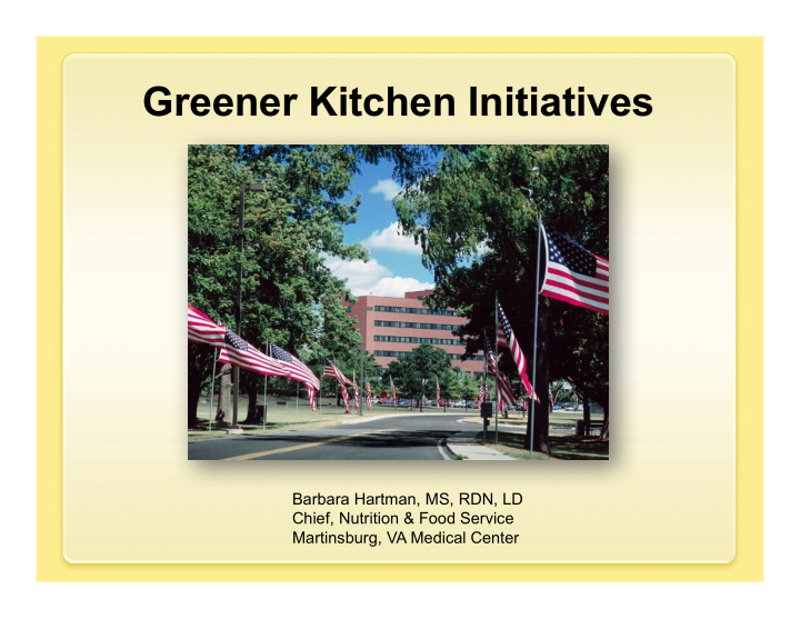 greener kitchen initiatives